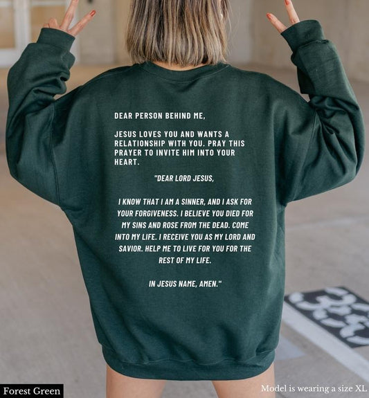 2 sides Dear Person Behind Me Christian Sweatshirt Aesthetic Sweatshirt Jesus Loves You Jesus Crewneck Christian Apparel Faith Sweatshirts  T-shirt, sweater and Hoodie