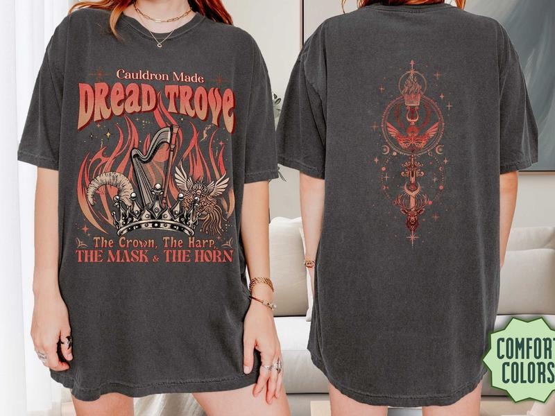 2 sildes, Dread Trove Crescent City T-Shirt, Hofas Crescent City Merch, Sjm Merch, Throne Of Glass Shirt, Gift For Book Lover