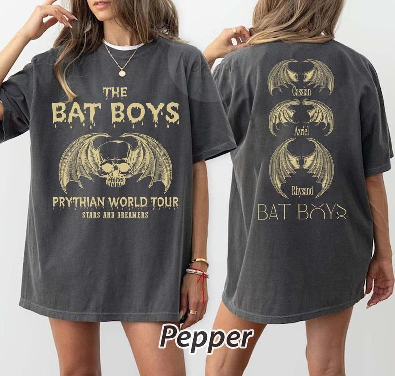 2 sildes, The Bat Boys T-Shirt, the Bat Boys the Night Court Acotar Shirt, Acotar the Bat Boys, Acotar Shirt Azriel, Acotar Shirt Azrielstyle{n002}2