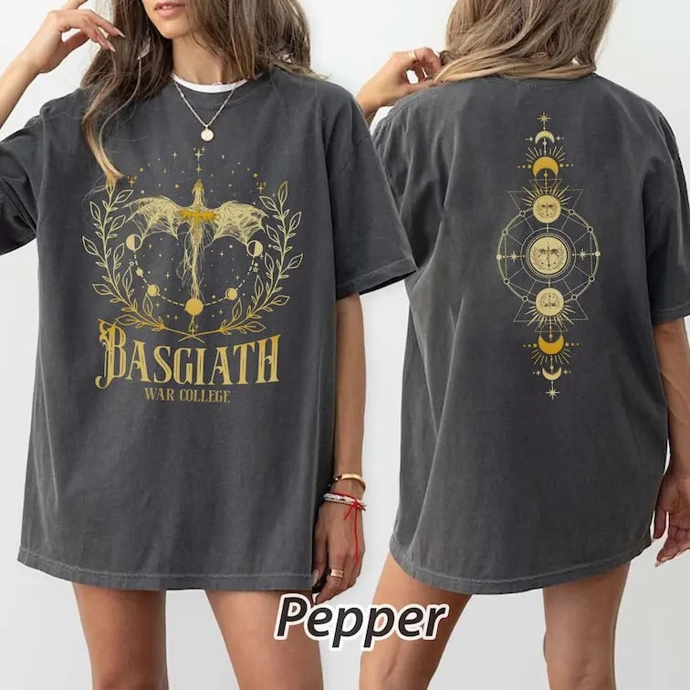 2 slides,  Basgiath War tshirt, Fourth Wing, Shirt For Book Lover, Fantasy Reader, Bookish Shirt, Fantasy Book Reader, "Fly or Die" Design, Book