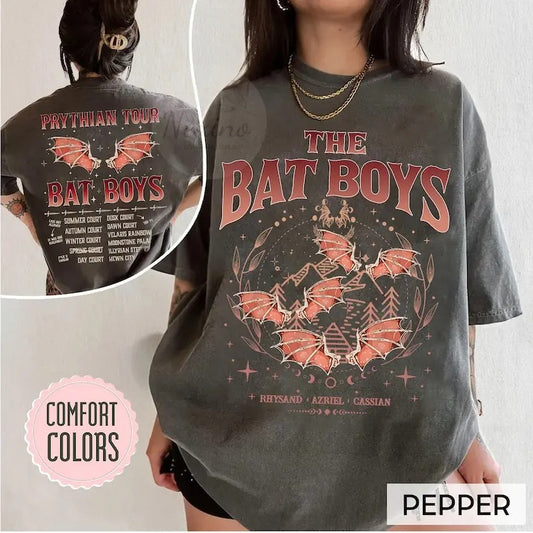 2 slides,  The Bat Boys T-Shirt, ACOTAR Merch, Night Court Illyrians Tee, A Court of Thorns and Roses, Rhysand Cassian Azriel Apparel Shirt