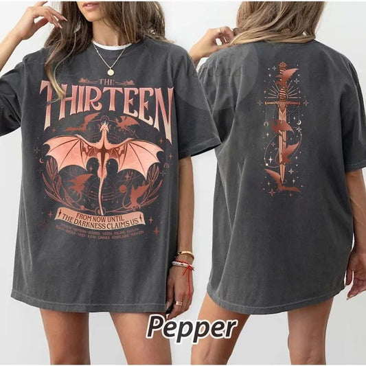 2 slides,  Watercolor The Thirteen Throne Of Glass TShirt, Sjm Merch, From Now Until The Darkness Claims Us Shirt, We Are The Thirteen Tee,Bookish Gift