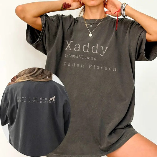 2 slides,  Xaddy, Xaddy Shirt, Xaden Riorson, Xaden Fourth Wing Shirt, Fourth Wing Merch, Iron Flame Sweatshirt, Rebecca Yarros Apparel Cotton