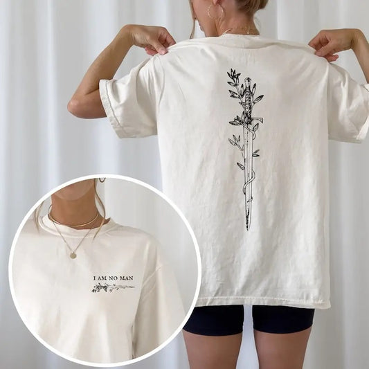 2 slides, I am no man shirt front and back. Book lover gift. bookish gift for her. Fantasy book shirt Feminist literature shirt, Bookish Tee, Book Lover Gift, Romance Books