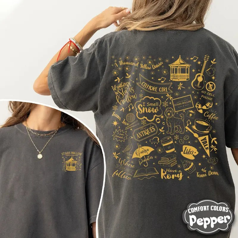 2 slides, Stars Hollows TShirt, Where You Lead I Will Stars Hollow Shirt, Stars Hollow Connecticut Crewneck, Cozy Fall Shirt