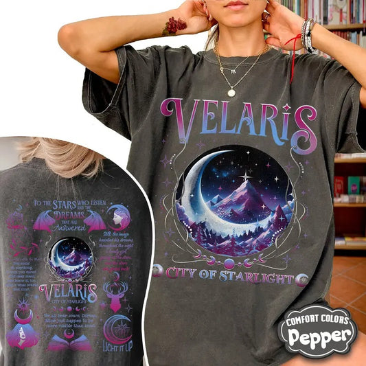 2 slides, Velaris ACOTAR TShirt, Acotar Merch, City of Starlight, Sarah J Mass Merch, Court of Thorns and Roses Shirt, The Night Court