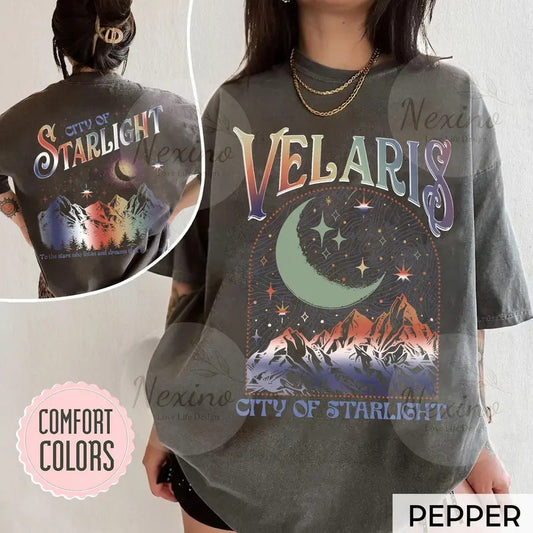 2 slides, Velaris City of Starlight ACOTAR TShirt , The Night Court Shirt, Bookish Gift, Court of Thorns and Roses Shirt | SJM Merch
