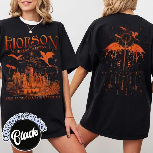 2 slides, Xaden Riorson House T-Shirt, Fourth Wing Shirt, Dragon Rider Bookish, Iron Flame Shirt, Basgiath War College, Violet Sorrengail