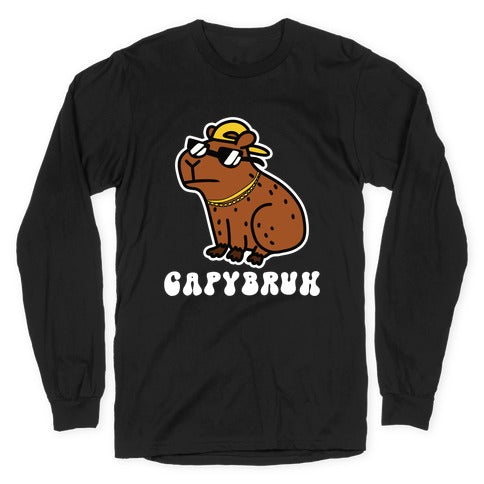 Capybruh Longsleeve Tee Hoodie, Sweatshirt | CoreVibeTees.com (Image 1)
