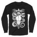 Crowned Serpent Goat Skull Longsleeve Tee Hoodie, Sweatshirt | CoreVibeTees.com (Image 1)