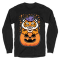 Cute Halloween Tiger Longsleeve Tee Hoodie, Sweatshirt | CoreVibeTees.com (Image 1)