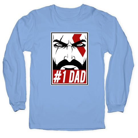 #1 Dad: Kratos Longsleeve Tee Hoodie, Sweatshirt | CoreVibeTees.com (Image 2)