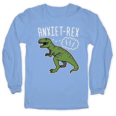 AnxieT-Rex Anxious Dinosaur Longsleeve Tee Hoodie, Sweatshirt | CoreVibeTees.com (Image 2)