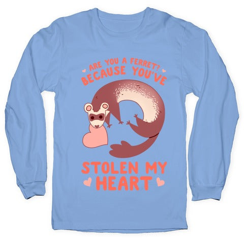 Are You A Ferret? Because You've Stolen My Heart Longsleeve Tee Style001 Hoodie, Sweatshirt | CoreVibeTees.com (Image 2)