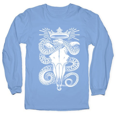 Crowned Serpent Goat Skull Longsleeve Tee Hoodie, Sweatshirt | CoreVibeTees.com (Image 2)