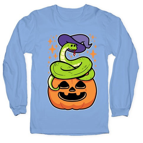 Cute Halloween Snake Longsleeve Tee Hoodie, Sweatshirt | CoreVibeTees.com (Image 2)