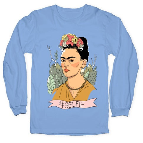 Frida #Selfie Longsleeve Tee Hoodie, Sweatshirt | CoreVibeTees.com (Image 2)