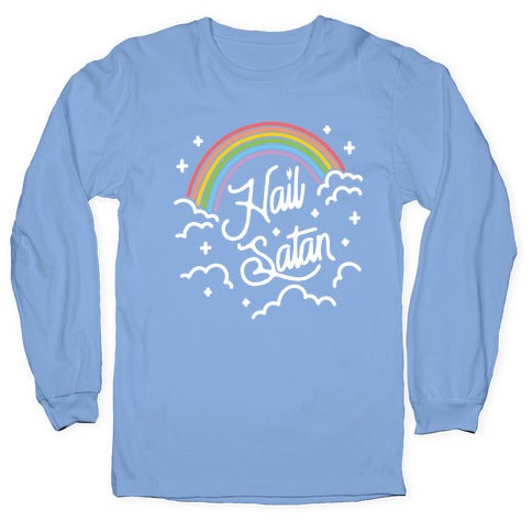 Hail Satan Rainbow Longsleeve Tee Hoodie, Sweatshirt | CoreVibeTees.com (Image 2)