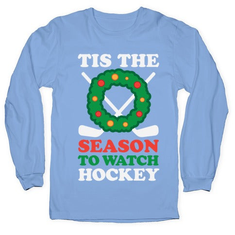 'Tis The Season To Watch Hockey Longsleeve Tee Hoodie, Sweatshirt | CoreVibeTees.com (Image 2)