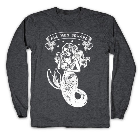 All Men Beware Vintage Mermaid Longsleeve Tee Hoodie, Sweatshirt | CoreVibeTees.com (Image 3)