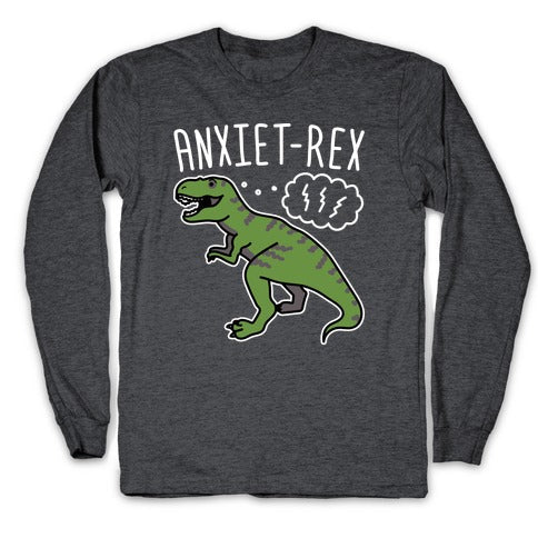AnxieT-Rex Anxious Dinosaur Longsleeve Tee Hoodie, Sweatshirt | CoreVibeTees.com (Image 3)