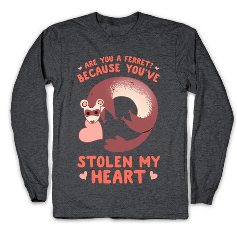 Are You A Ferret? Because You've Stolen My Heart Longsleeve Tee Style001 Hoodie, Sweatshirt | CoreVibeTees.com (Image 3)