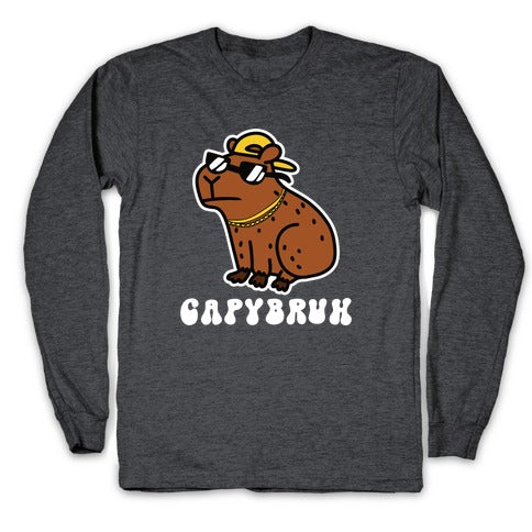 Capybruh Longsleeve Tee Hoodie, Sweatshirt | CoreVibeTees.com (Image 3)