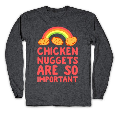 Chicken Nuggets Are So Important Longsleeve Tee Hoodie, Sweatshirt | CoreVibeTees.com (Image 3)