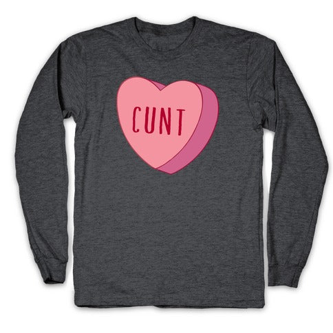 Cunt Candy Heart  Longsleeve Tee Hoodie, Sweatshirt | CoreVibeTees.com (Image 3)