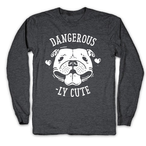 Dangerously Cute Pit Bull Longsleeve Tee Hoodie, Sweatshirt | CoreVibeTees.com (Image 3)