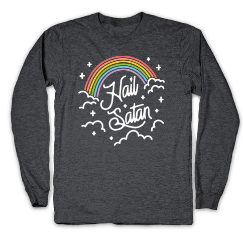Hail Satan Rainbow Longsleeve Tee Hoodie, Sweatshirt | CoreVibeTees.com (Image 3)