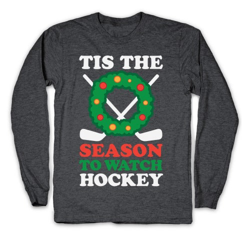 'Tis The Season To Watch Hockey Longsleeve Tee Hoodie, Sweatshirt | CoreVibeTees.com (Image 3)