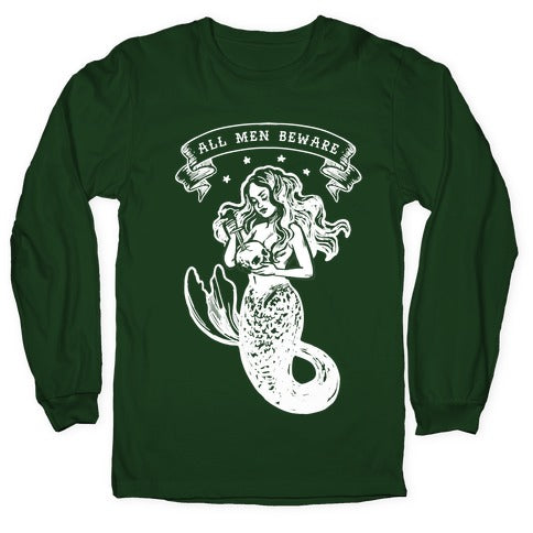 All Men Beware Vintage Mermaid Longsleeve Tee Hoodie, Sweatshirt | CoreVibeTees.com (Image 4)