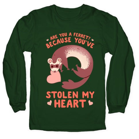Are You A Ferret? Because You've Stolen My Heart Longsleeve Tee Style001 Hoodie, Sweatshirt | CoreVibeTees.com (Image 4)