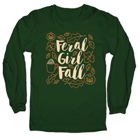 Basic Feral Girl Fall Longsleeve Tee Hoodie, Sweatshirt | CoreVibeTees.com (Image 4)