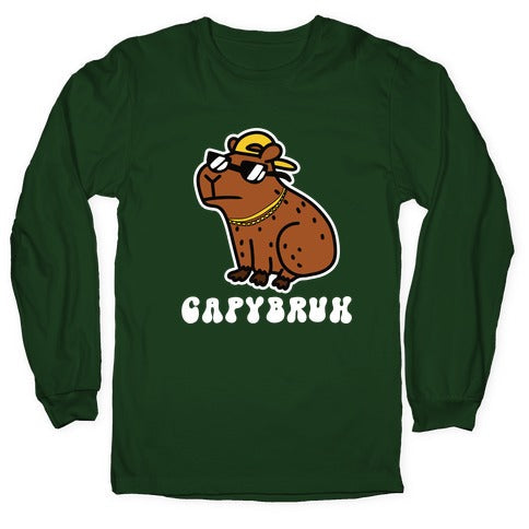 Capybruh Longsleeve Tee Hoodie, Sweatshirt | CoreVibeTees.com (Image 4)