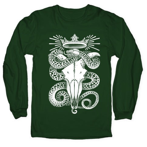 Crowned Serpent Goat Skull Longsleeve Tee Hoodie, Sweatshirt | CoreVibeTees.com (Image 4)