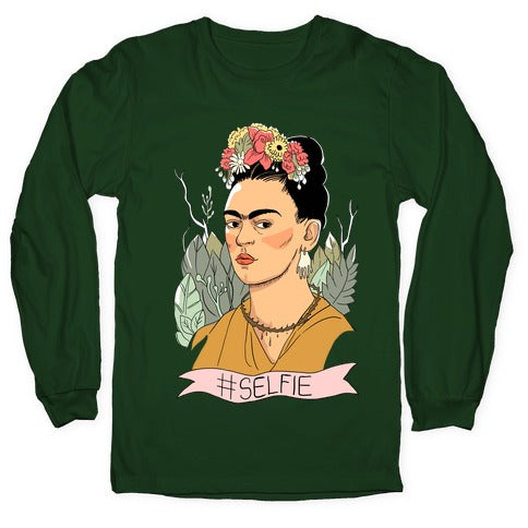 Frida #Selfie Longsleeve Tee Hoodie, Sweatshirt | CoreVibeTees.com (Image 4)