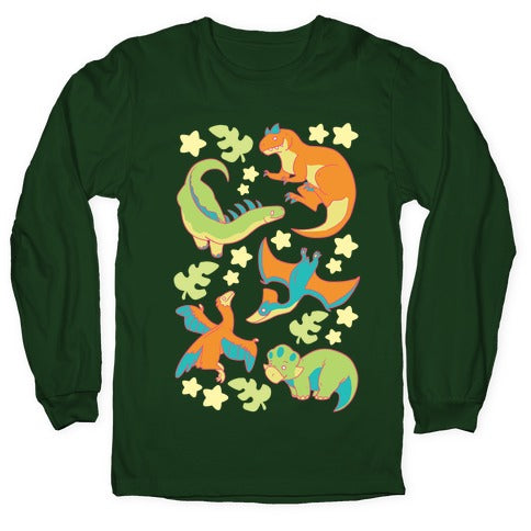 Funky Dinosaur Friends Longsleeve Tee Hoodie, Sweatshirt | CoreVibeTees.com (Image 4)