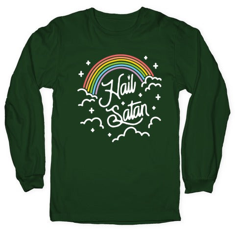 Hail Satan Rainbow Longsleeve Tee Hoodie, Sweatshirt | CoreVibeTees.com (Image 4)
