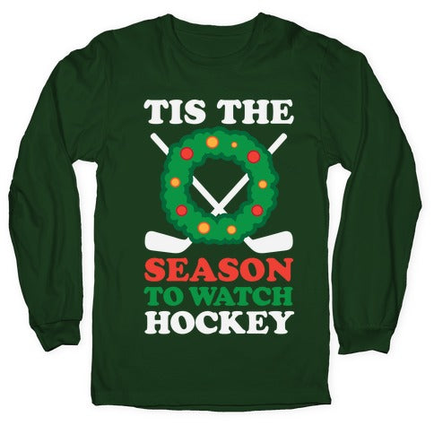 'Tis The Season To Watch Hockey Longsleeve Tee Hoodie, Sweatshirt | CoreVibeTees.com (Image 4)