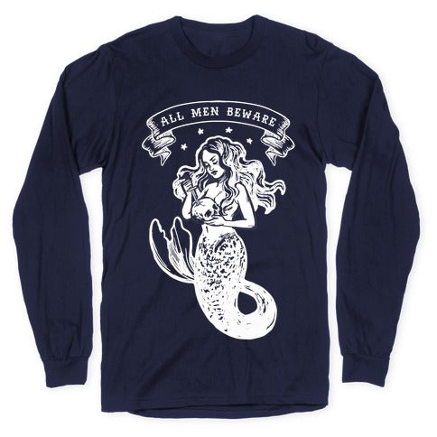 All Men Beware Vintage Mermaid Longsleeve Tee Hoodie, Sweatshirt | CoreVibeTees.com (Image 5)