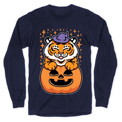 Cute Halloween Tiger Longsleeve Tee Hoodie, Sweatshirt | CoreVibeTees.com (Image 5)