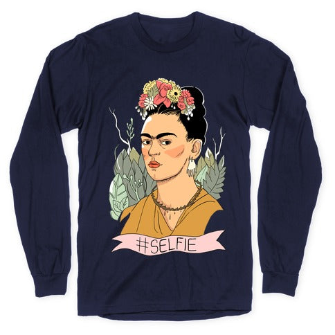 Frida #Selfie Longsleeve Tee Hoodie, Sweatshirt | CoreVibeTees.com (Image 5)