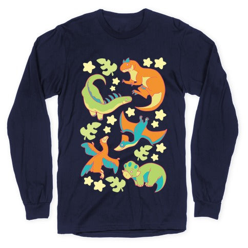 Funky Dinosaur Friends Longsleeve Tee Hoodie, Sweatshirt | CoreVibeTees.com (Image 5)
