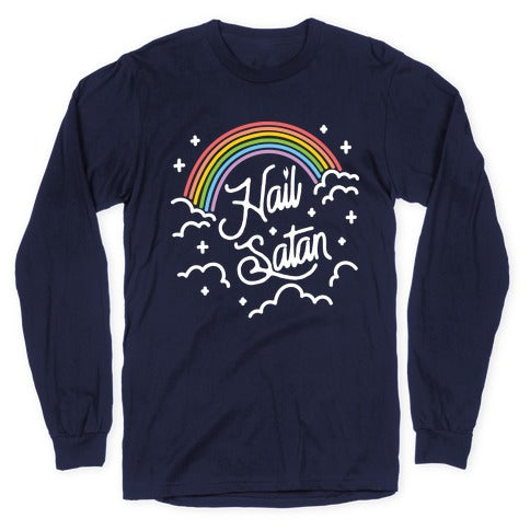 Hail Satan Rainbow Longsleeve Tee Hoodie, Sweatshirt | CoreVibeTees.com (Image 5)