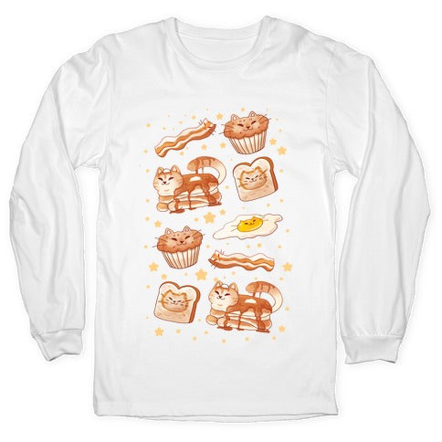 Breakfast Cats Longsleeve Tee Hoodie, Sweatshirt | CoreVibeTees.com
