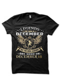 Legends Are Born On December 18 Black T-Shirt Hoodie, Sweatshirt | CoreVibeTees.com