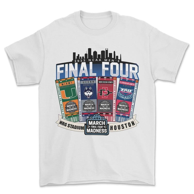 2023 NCAA Final Four Shirt, Game Day Merch, Vintage College Apparel, Graphic Tee Sport Menswear