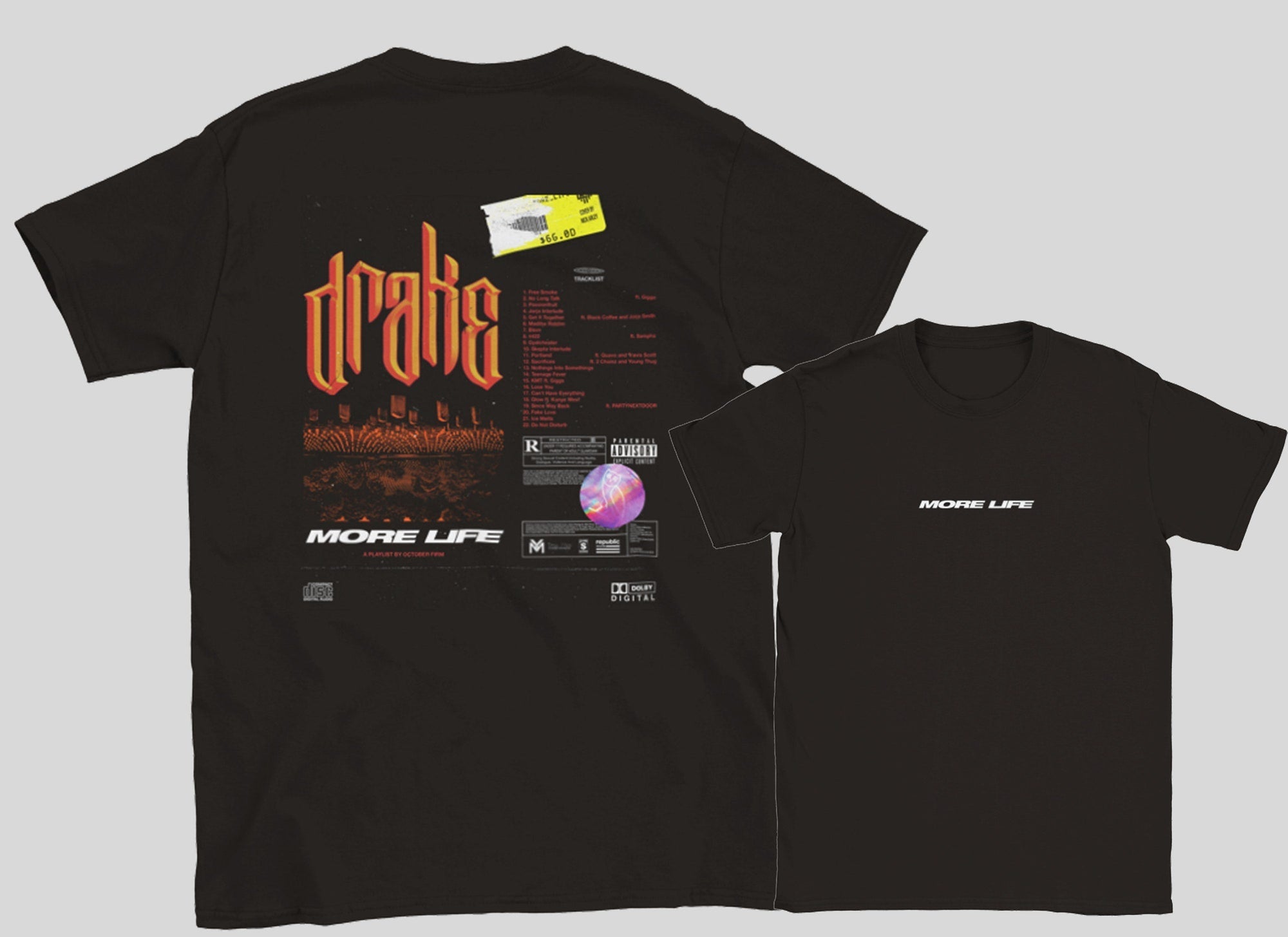 DRAKE Inspired More Life Album Cover Style T-Shirt in Black Hoodie, Sweatshirt | CoreVibeTees.com